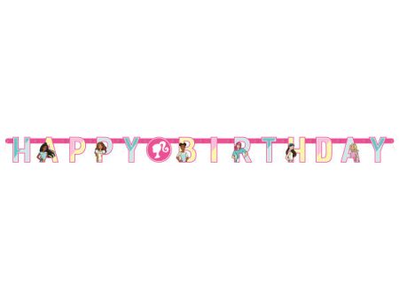 Barbie  Happy Birthday  Jointed Banner Discount