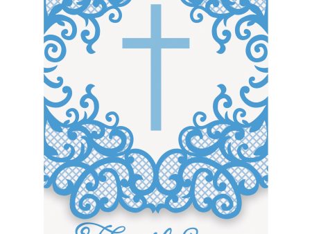 Fancy Blue Cross Thank You Notes, 8ct Online Hot Sale