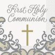 Fancy Gold Cross First Holy Communion Lunch Napkins 16ct For Cheap