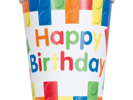 Building Blocks Birthday 9oz Paper Cups, 8ct Hot on Sale