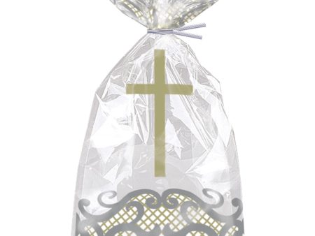 Fancy Gold Cross Cellophane Bags, 5 x11 , 20ct Online