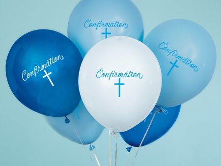 Fancy Blue Cross Confirmation 12  Latex Balloons, 8ct For Discount