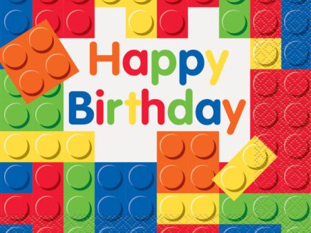 Building Blocks Birthday Luncheon Napkins, 16ct For Discount