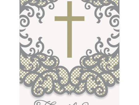 Fancy Gold Cross Thank You Notes, 8ct Fashion